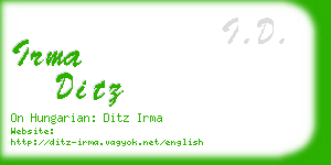 irma ditz business card